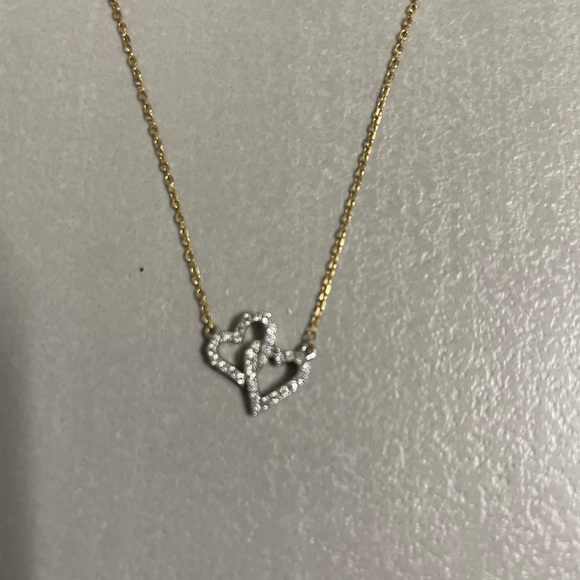 14K Gold Necklace w Diamond Hearts from Bloomingdale's Fine Jewelry - Picture 2 of 9